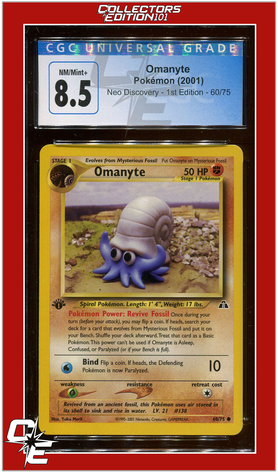 Neo Discovery 1st Edition Omanyte 60/75 CGC 8.5