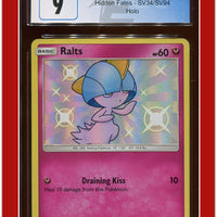 Hidden Fates Ralts Holo SV34/SV94 CGC 9