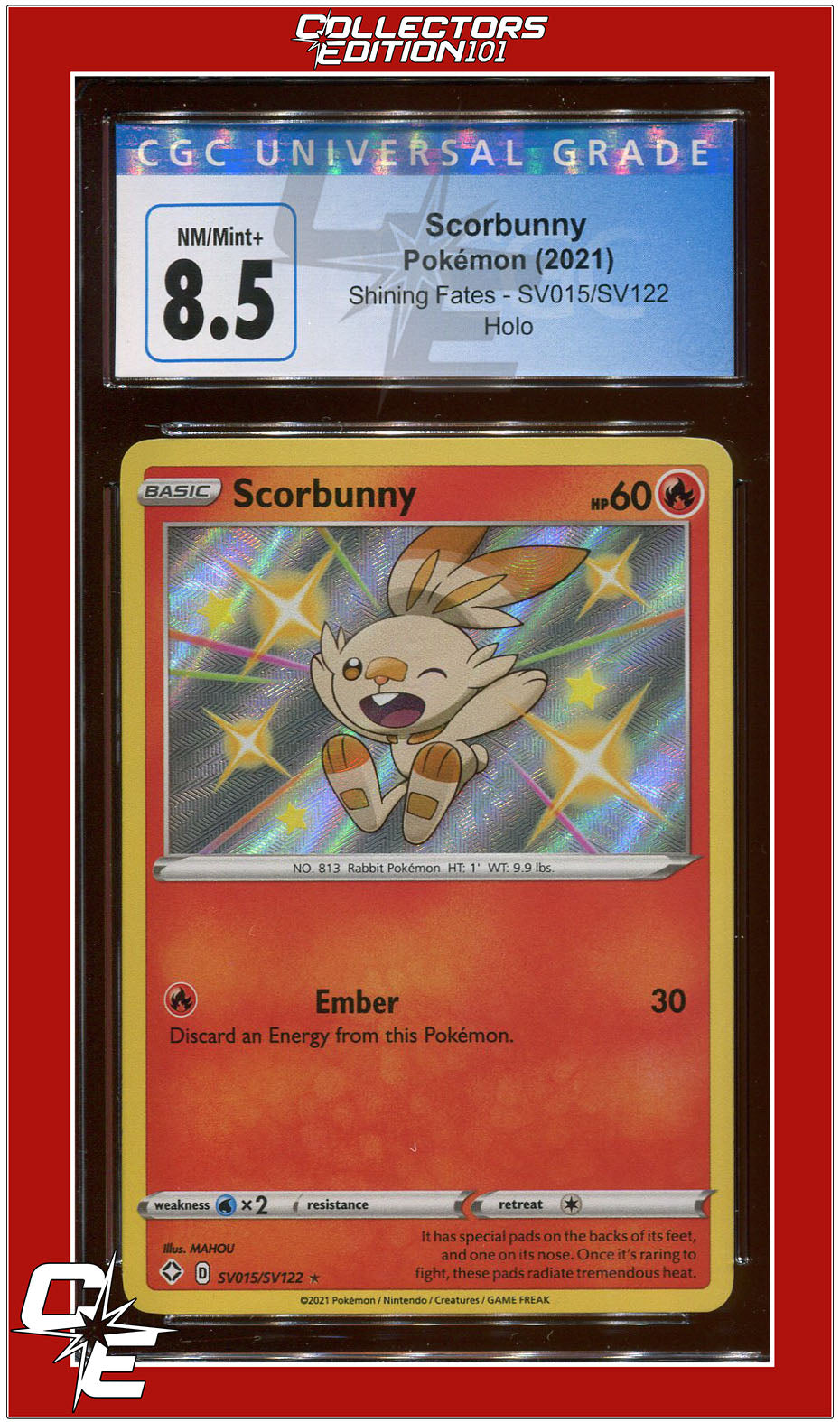 Shining Fates SV015 Scorbunny Holo CGC 8.5