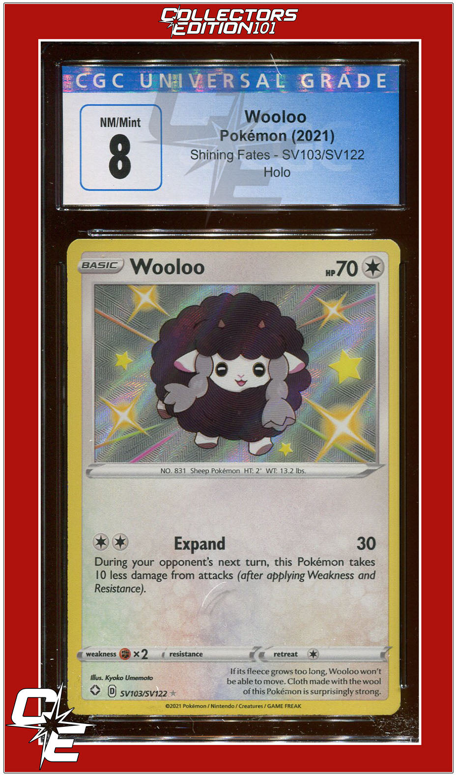 Shining Fates Wooloo Holo SV103/SV122 CGC 8