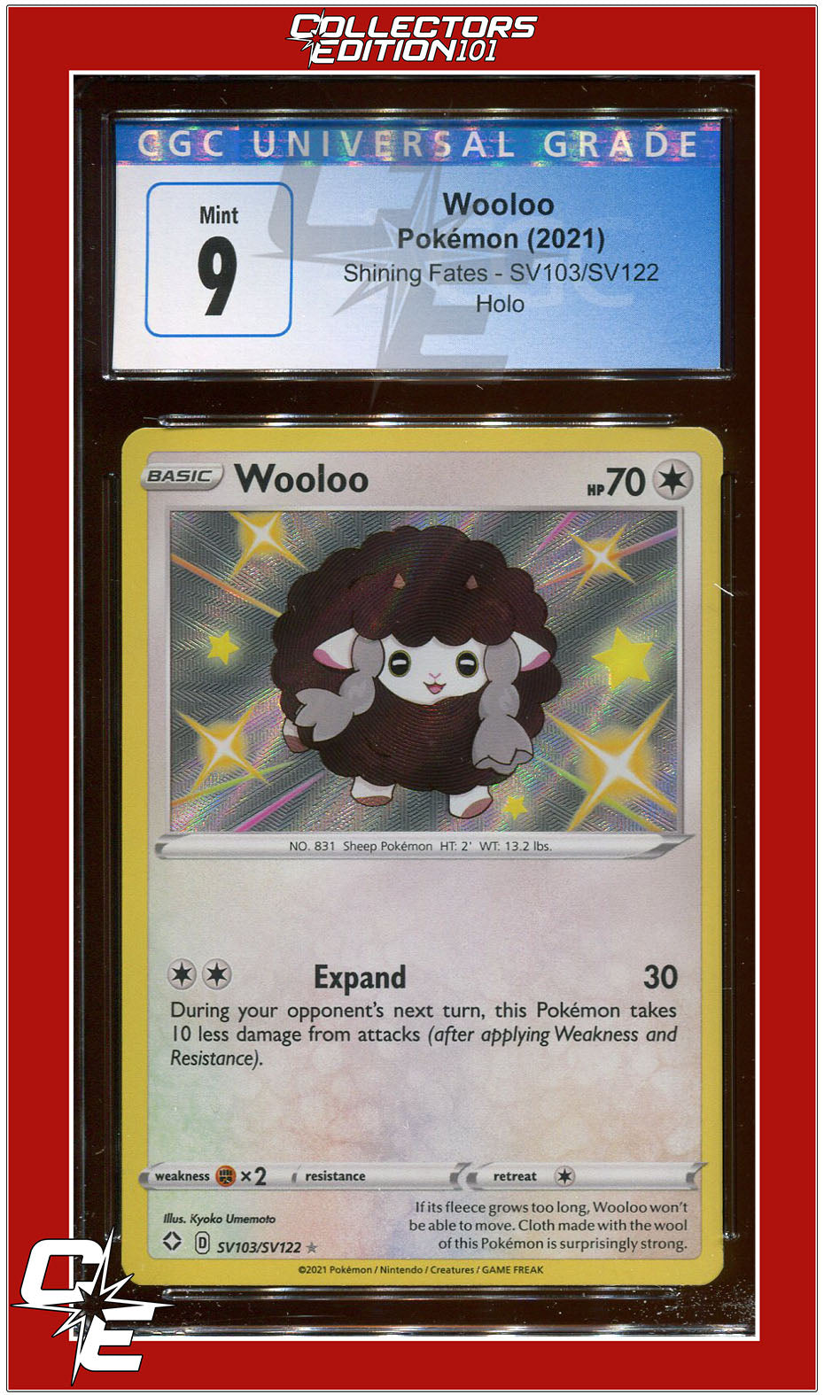 Shining Fates Wooloo Holo SV103/SV122 CGC 9