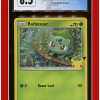 McDonald's Collection 2021 Bulbasaur Confetti Holo 1/25 CGC 8.5