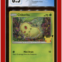 McDonald's Collection 2021 Chikorita Confetti Holo 2/25 CGC 8.5