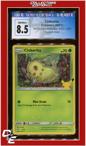 McDonald's Collection 2021 Chikorita Confetti Holo 2/25 CGC 8.5