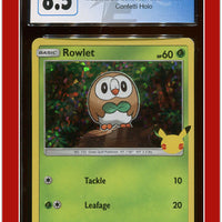 McDonald's Collection 2021 Rowlet Confetti Holo 7 CGC 8.5