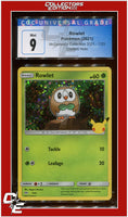 McDonald's Collection 2021 Rowlet Confetti Holo 7/25 CGC 9
