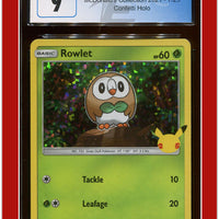 McDonald's Collection 2021 Rowlet Confetti Holo 7/25 CGC 9