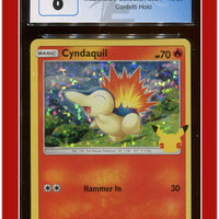 McDonald's Collection 2021 Cyndaquil Confetti Holo 10/25 CGC 8