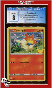 McDonald's Collection 2021 Cyndaquil Confetti Holo 10/25 CGC 8