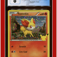 McDonald's Collection 2021 Fennekin Confetti Holo 14/25 CGC 8