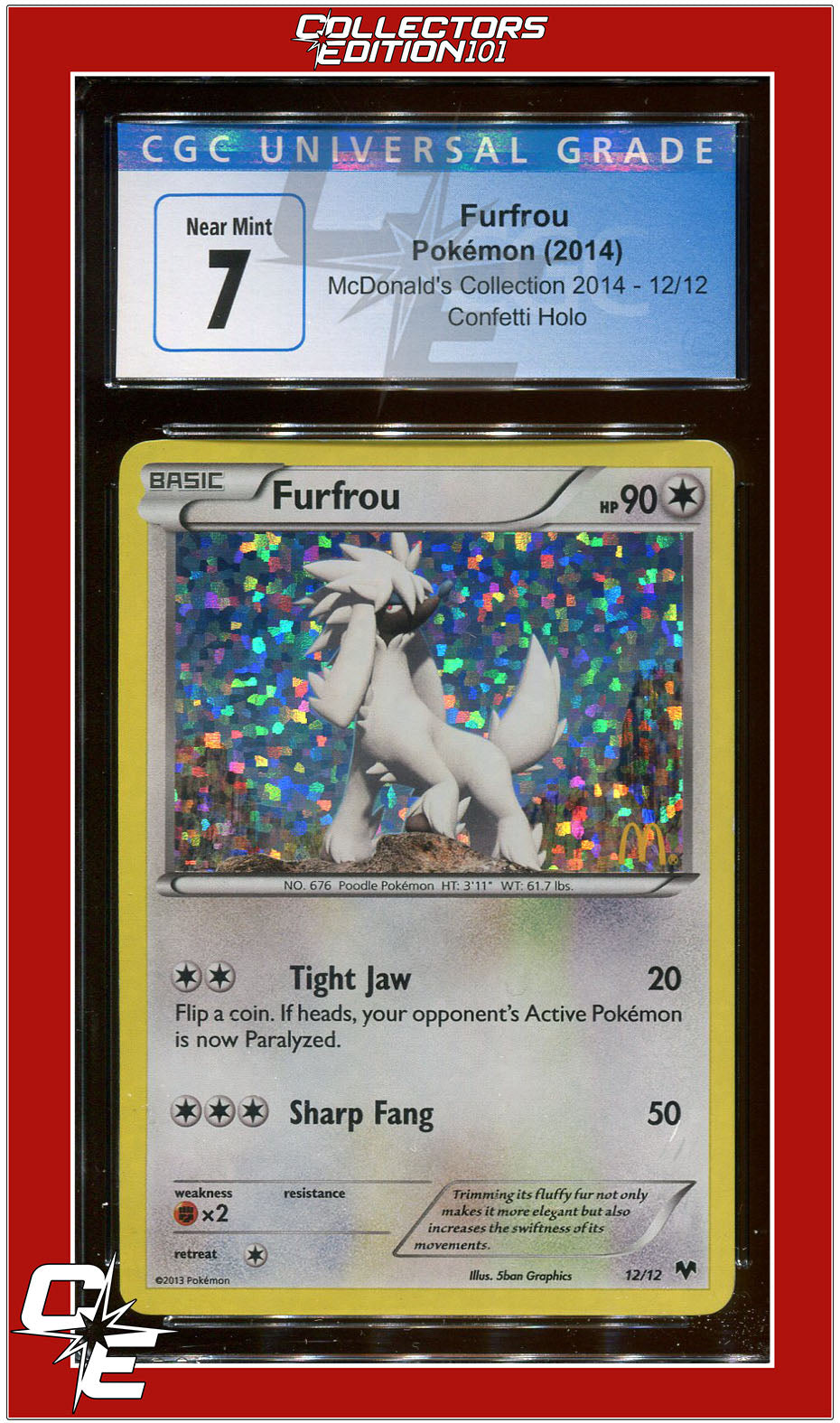 pokemon go mewtwo elite trainer box card list McDonald's Collection 2014 Furfrou Confetti Holo 12 CGC 7