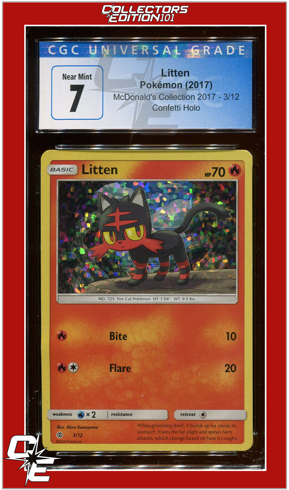 McDonald's Collection 2017 Litten Confetti Holo 3 CGC 7 | Collectors Edition 101 McDonald's Collection 2017 Litten Confetti Holo 3 CGC 7 | Collectors Edition 101