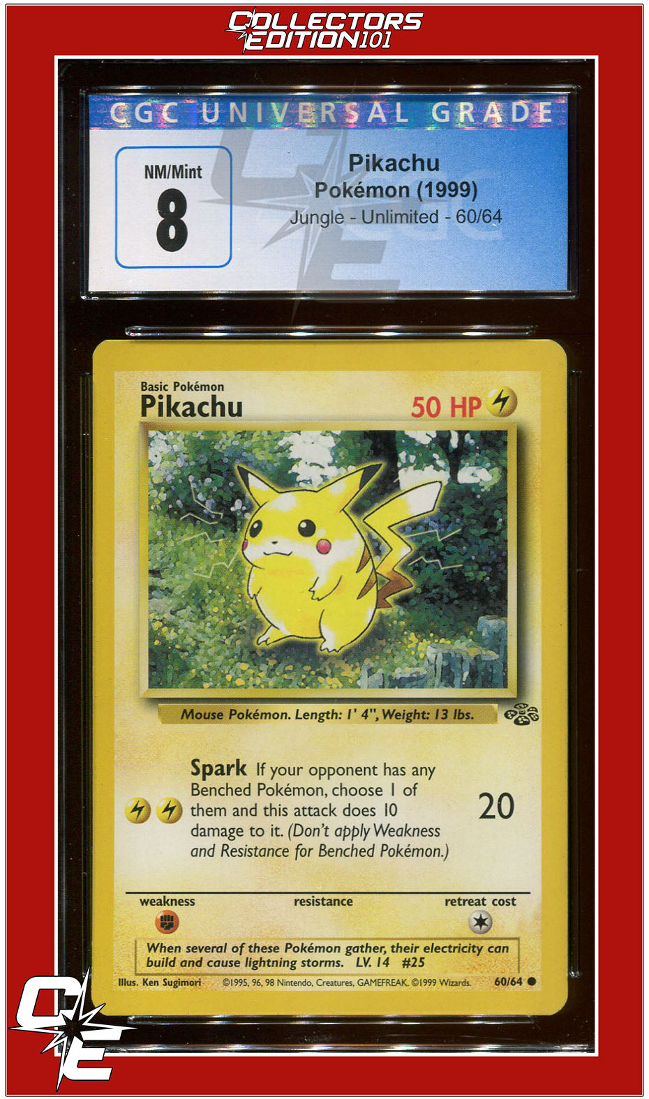 pikachu pokemon card 60/64 Jungle 60 Pikachu CGC 8