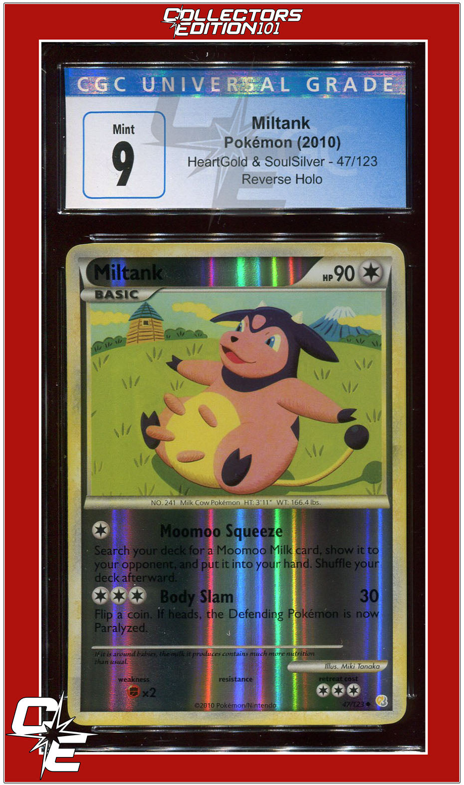 Heartgold & Soulsilver 47 Miltank Reverse Holo CGC 9