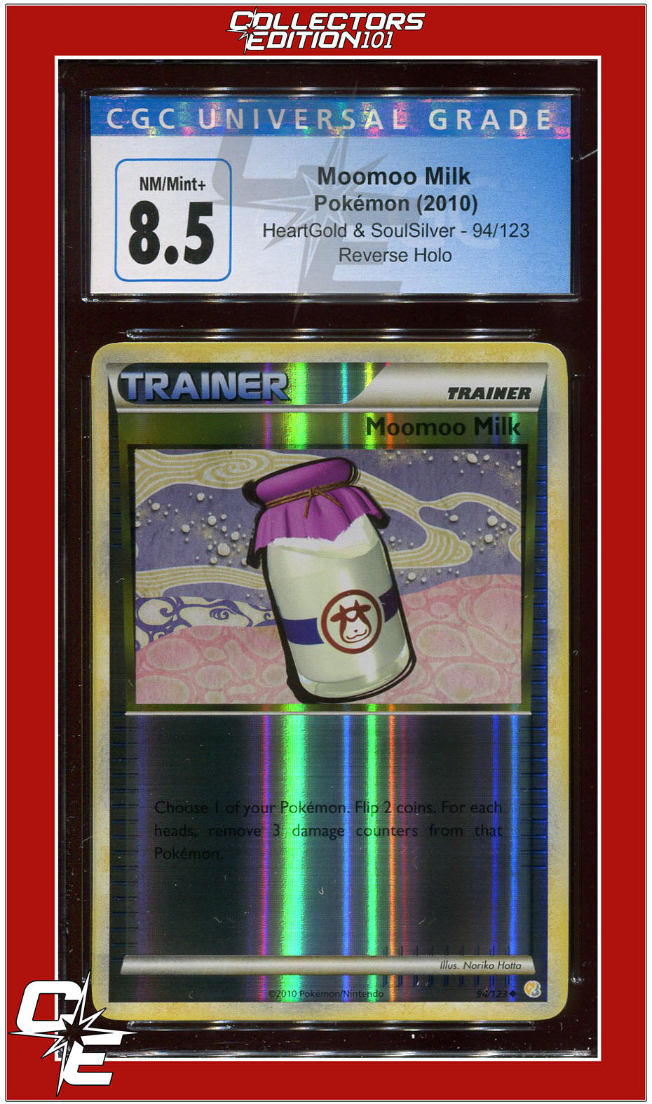 Heartgold & Soulsilver Moomoo Milk Reverse Holo 94/123 CGC 8.5