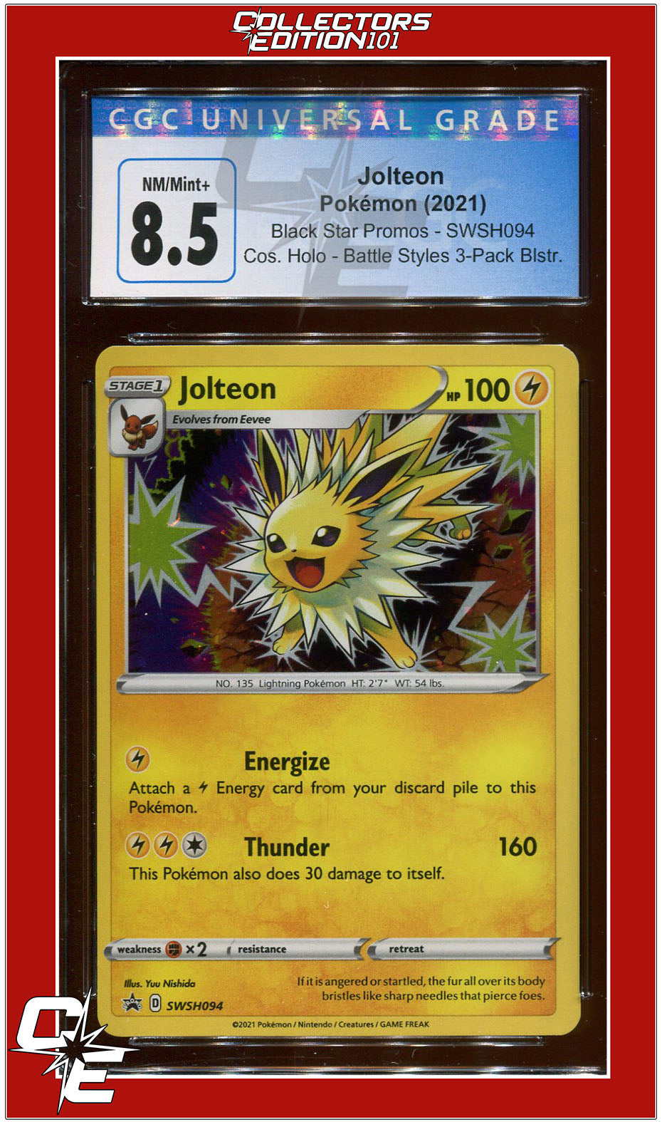 Black Star Promo Jolteon Cosmos Holo SWSH094 CGC 8.5