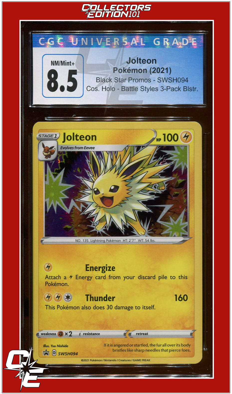 SWSH Black Star Promo SWSH094 Jolteon Cosmos Holo CGC 8.5