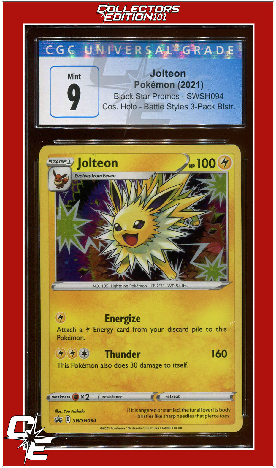 Black Star Promo Jolteon Cosmos Holo SWSH094 CGC 9