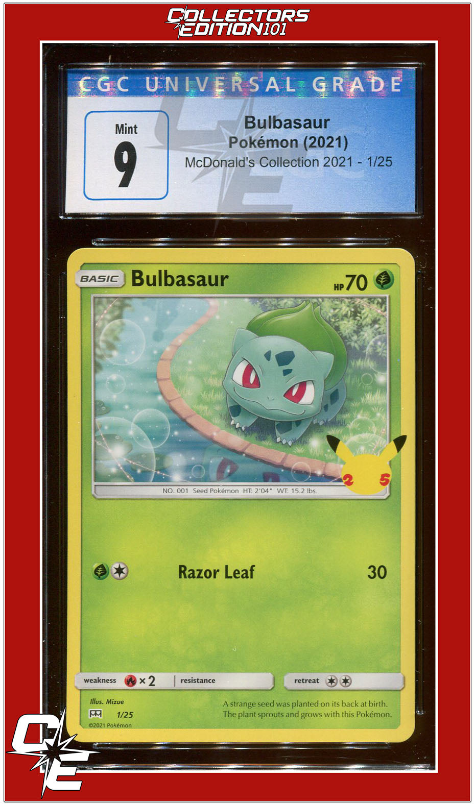 McDonald's Collection 2021 Bulbasaur 1/25 CGC 9