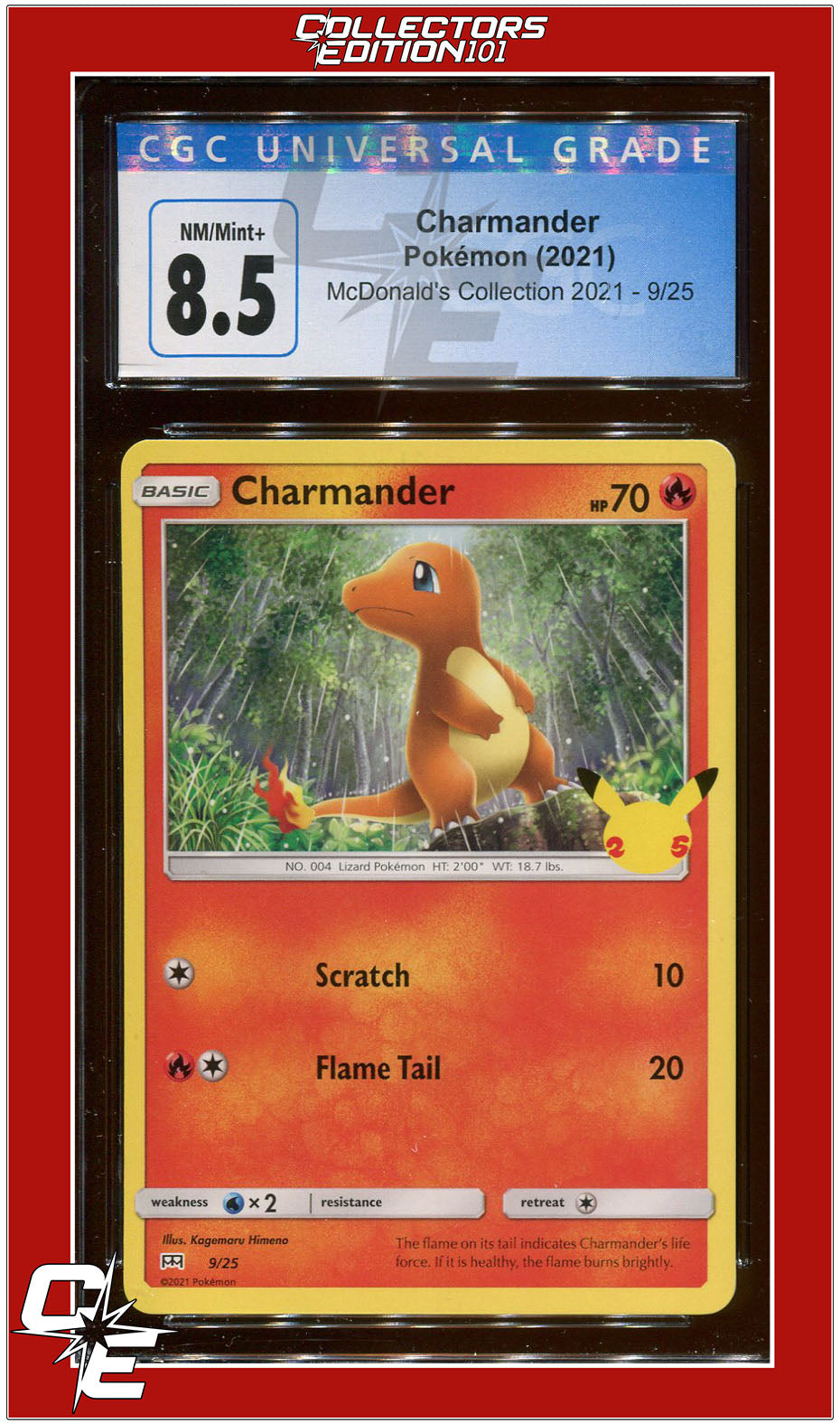 McDonald's Collection 2021 Charmander 9 CGC 8.5 | Collectors Edition 101