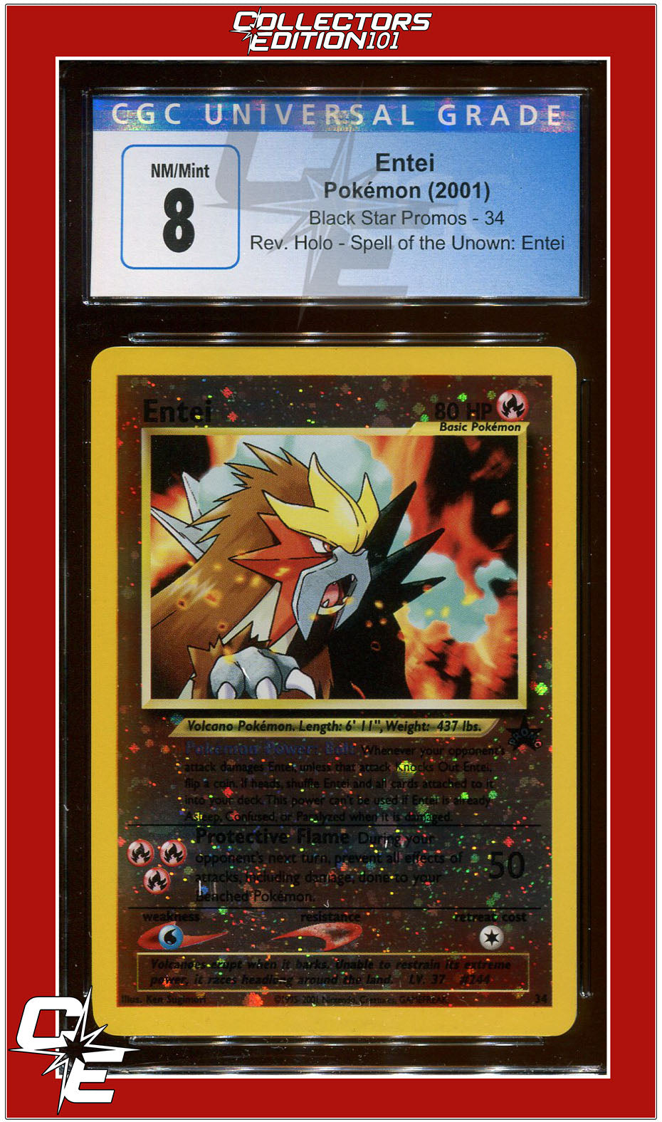 Black Star Promo Spell of the Unown: Entei 34 CGC 8