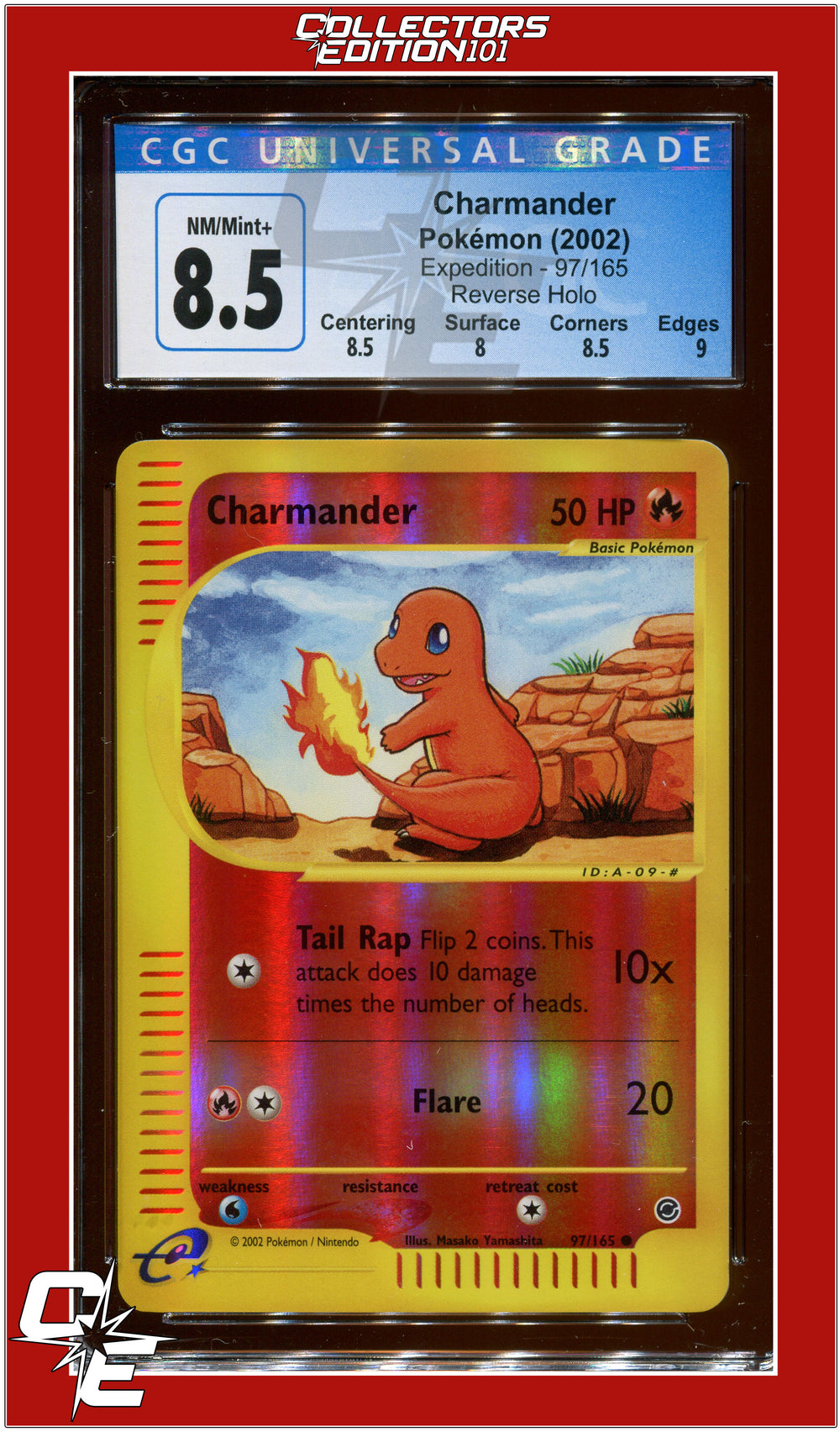 Expedition Charmander Reverse Holo 97/165 CGC 8.5 - Subgrades