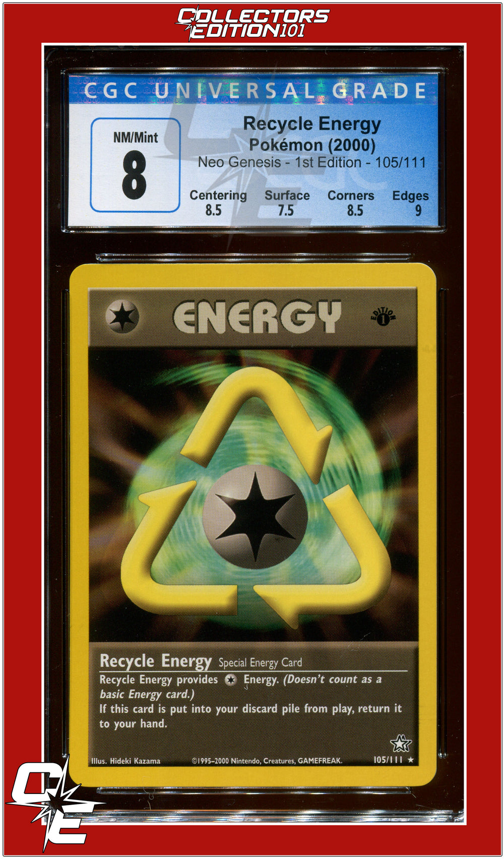 Neo Genesis 1st Edition Recycle Energy 105/111 CGC 8 - Subgrades