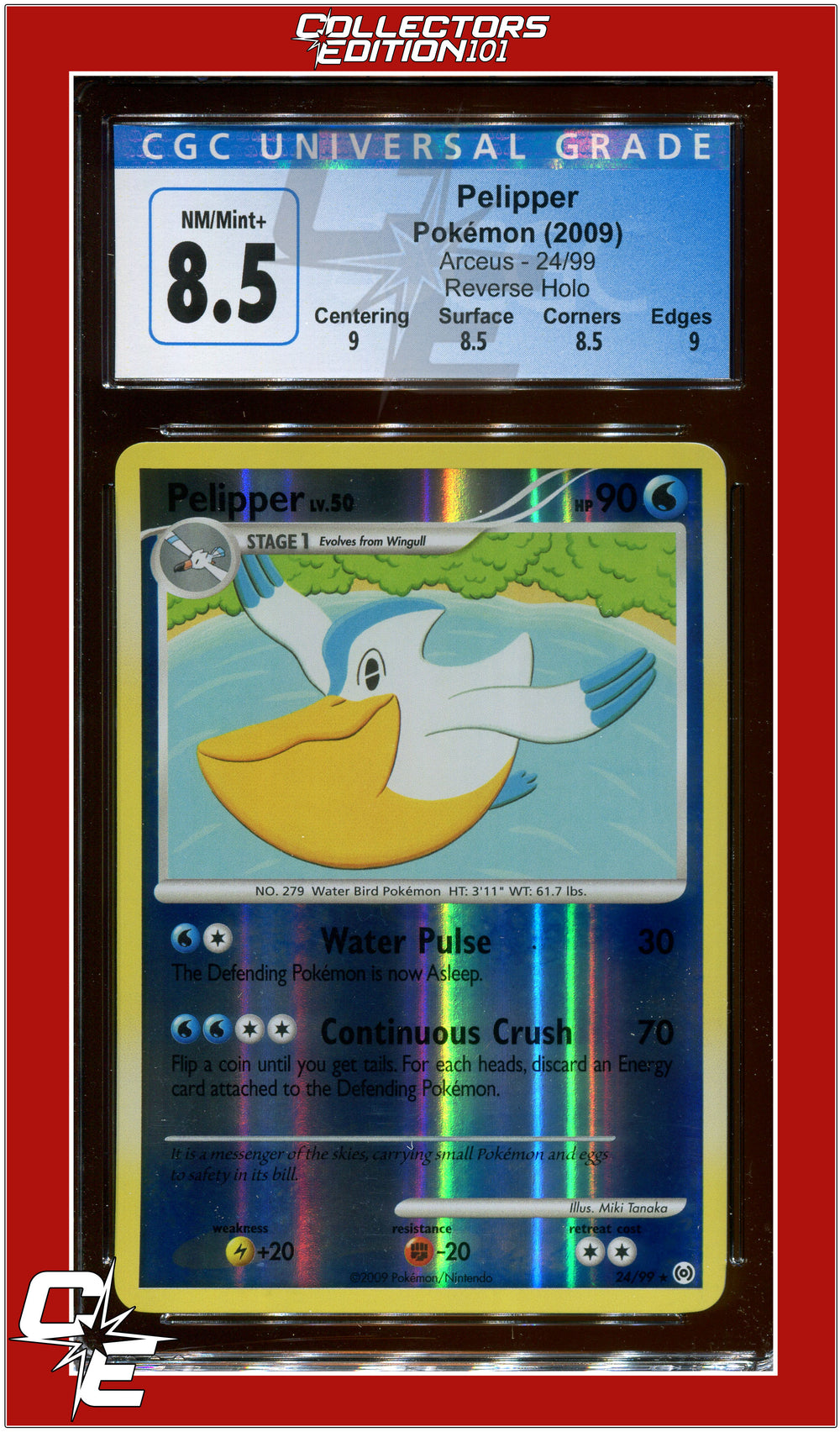 Arceus Pelipper Reverse Holo 24/99 CGC 8.5 - Subgrades