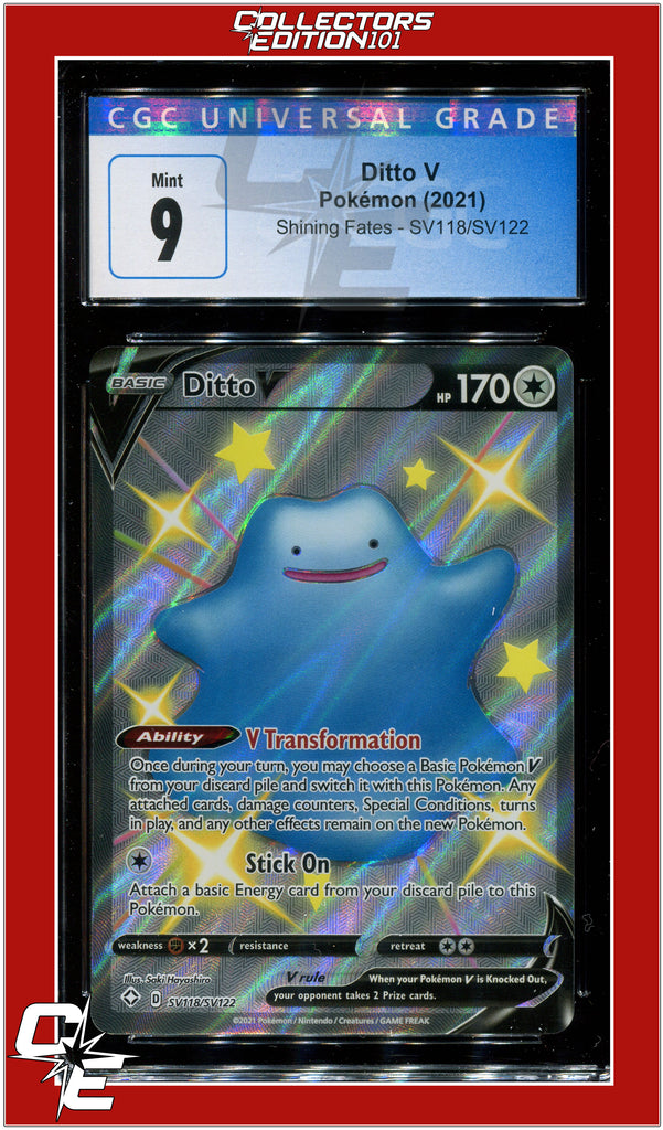 ditto v pokemon card Shining Fates SV118 Full Art Ditto V CGC 9