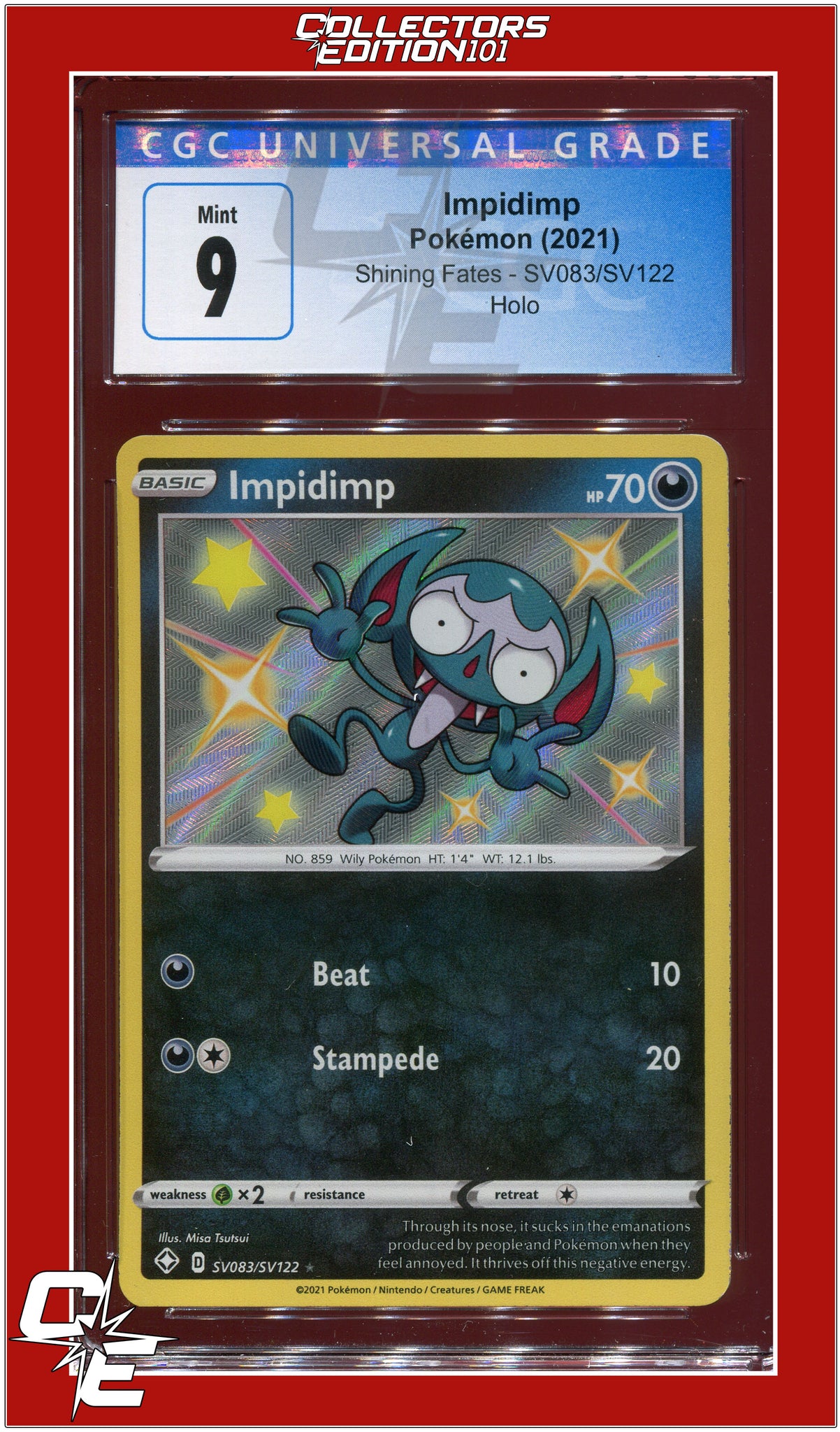 Shining Fates SV083 Impidimp Holo CGC 9 | Collectors Edition 101 Shining Fates SV083 Impidimp Holo CGC 9 | Collectors Edition 101