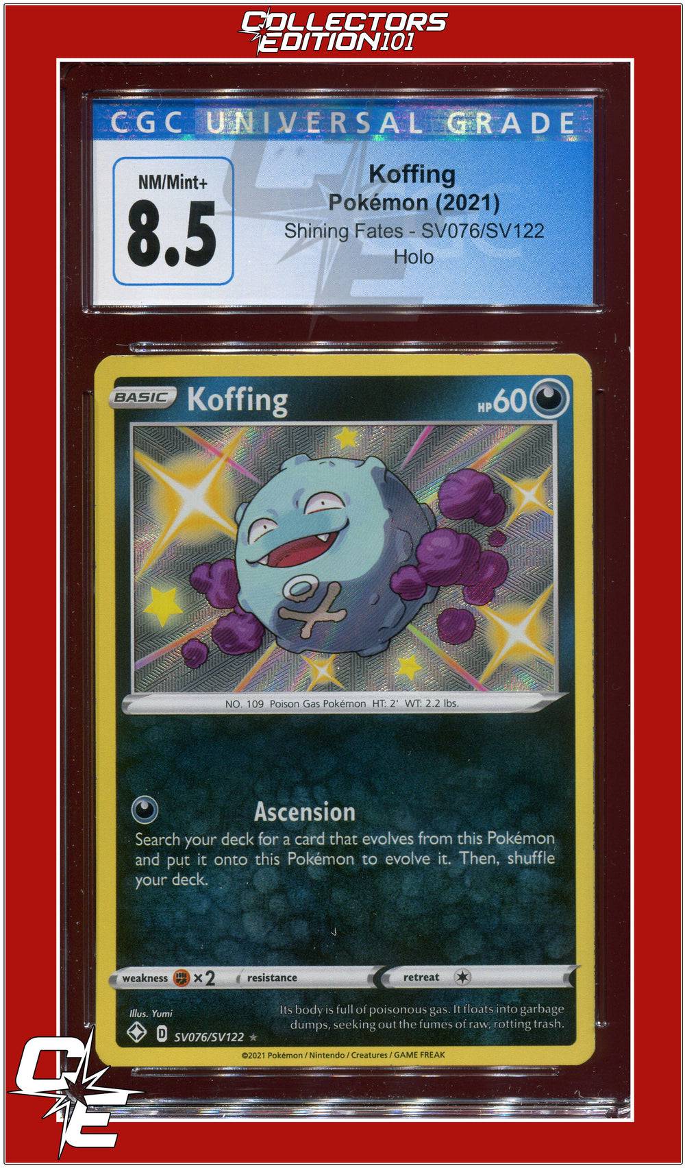 Shining Fates SV076 Koffing Holo CGC 8.5