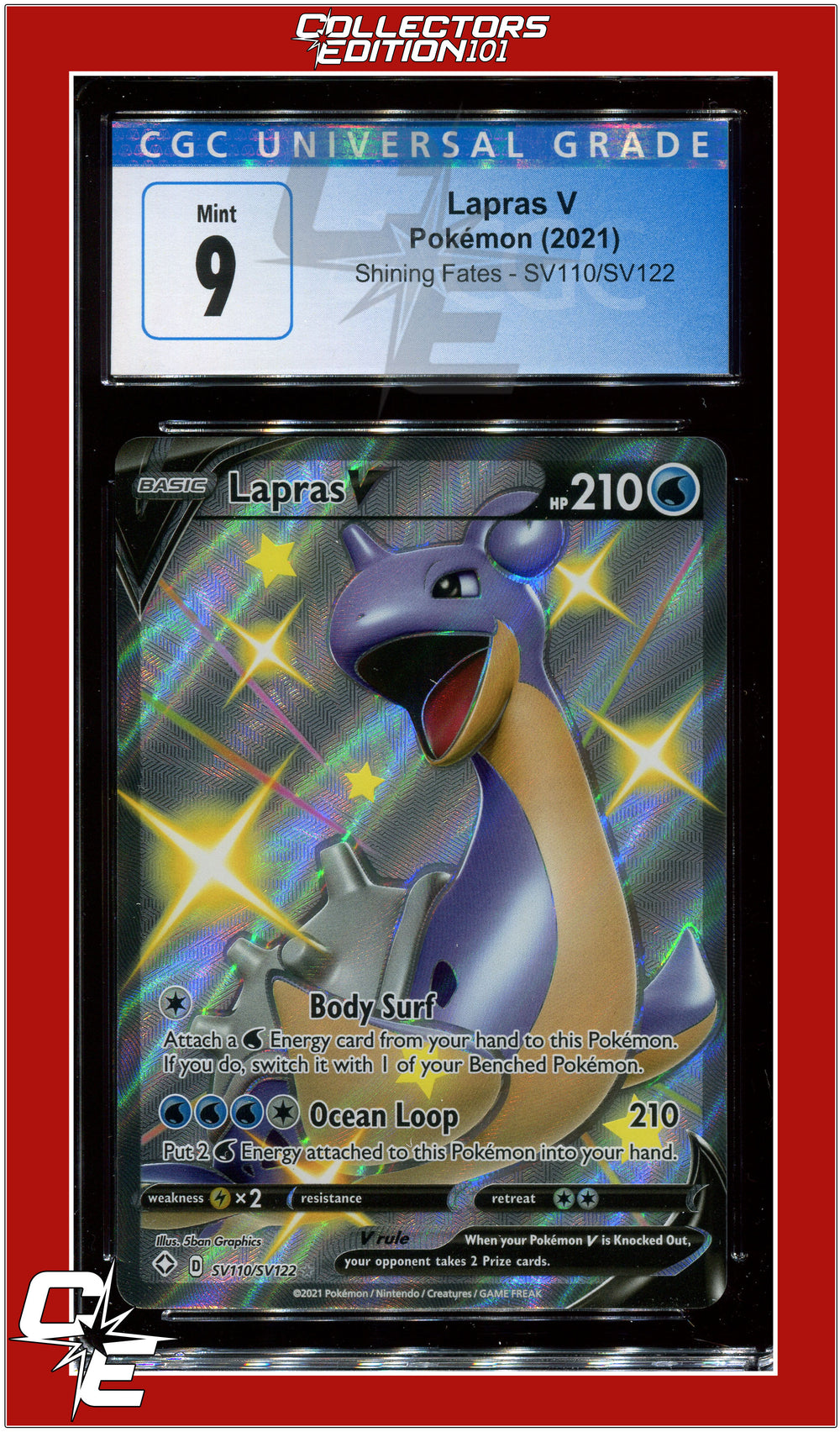 Shining Fates SV110 Lapras V CGC 9