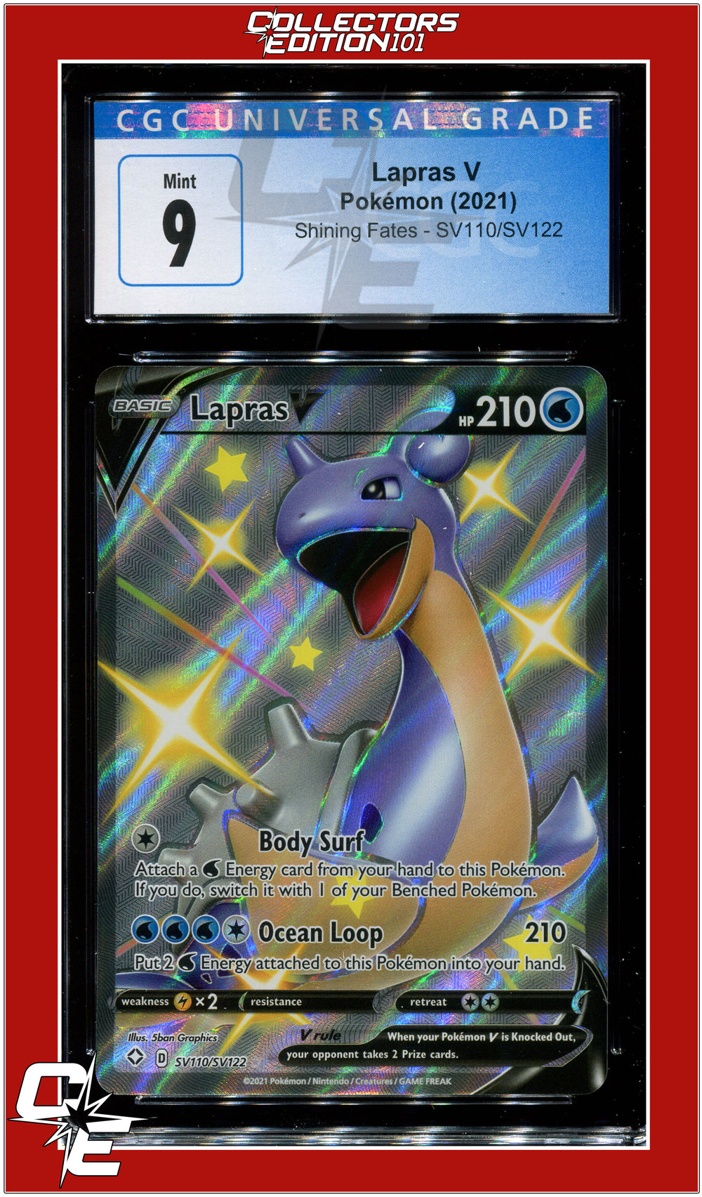 Shining Fates SV110 Lapras V CGC 9