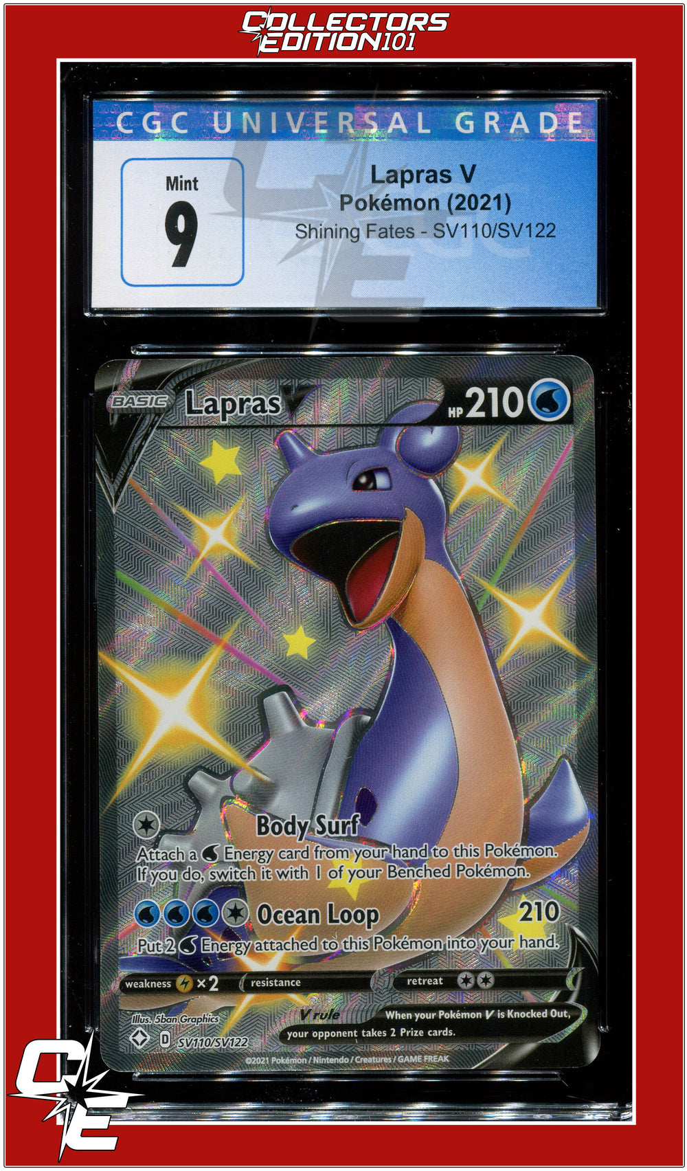 Shining Fates SV110 Lapras V CGC 9