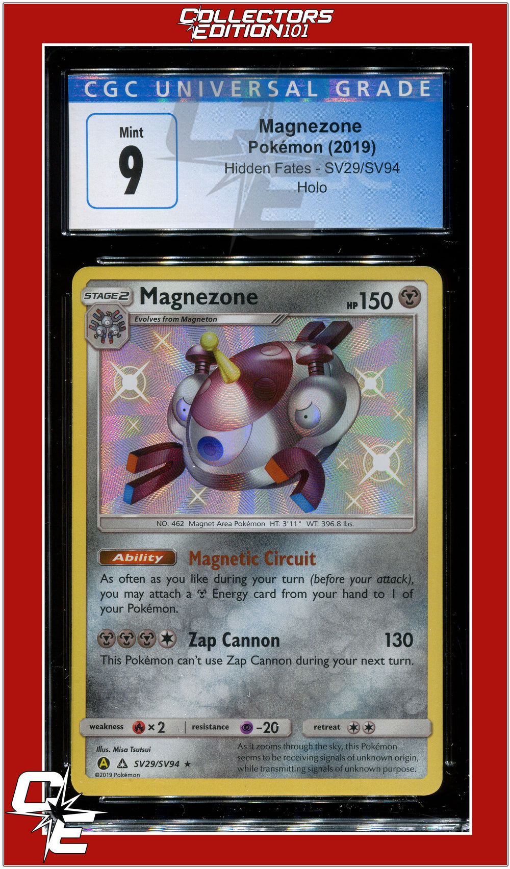 Hidden Fates Magnezone Holo SV29/SV94 CGC 9