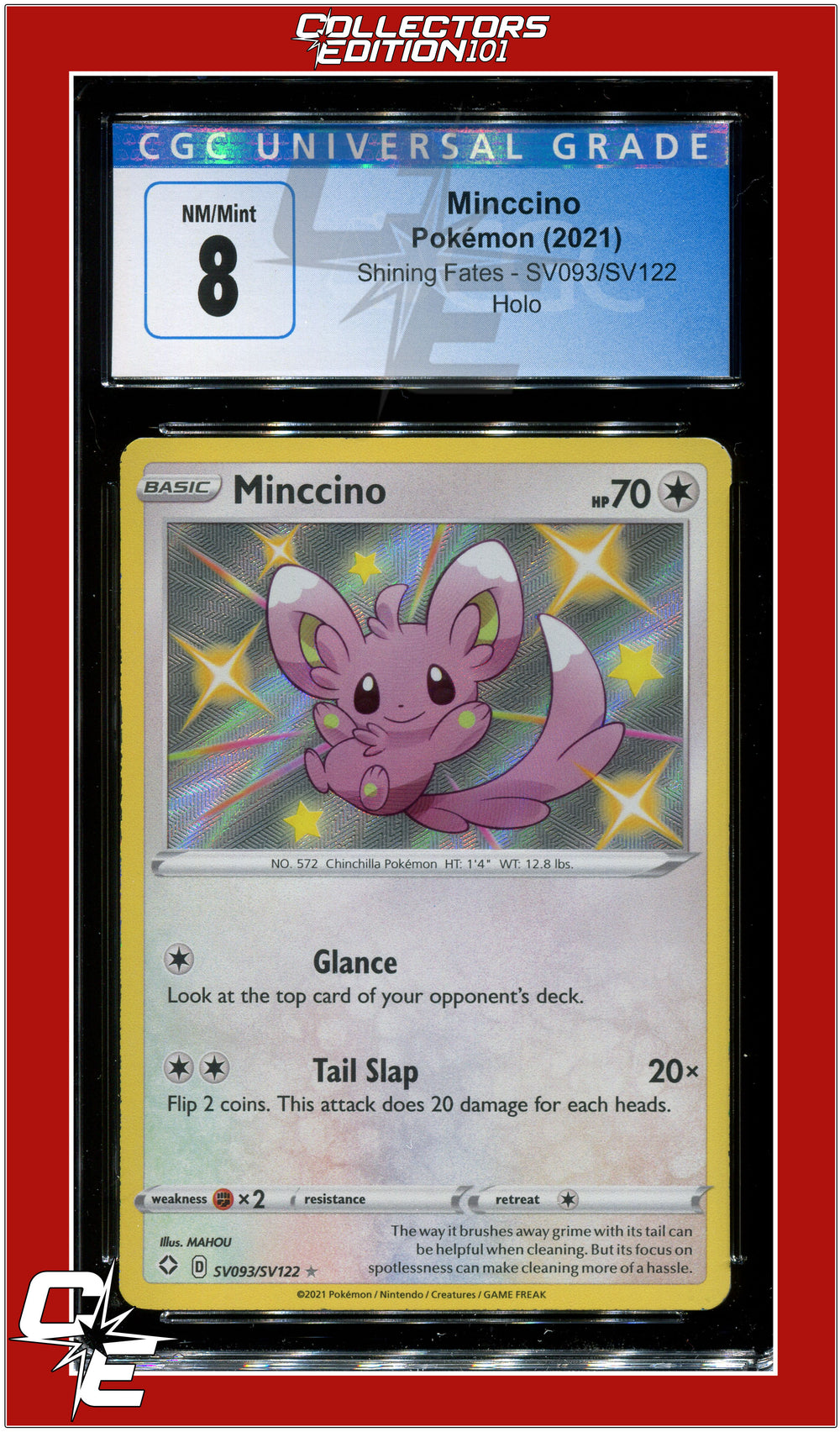 Shining Fates Minccino Holo SV093/SV122 CGC 8