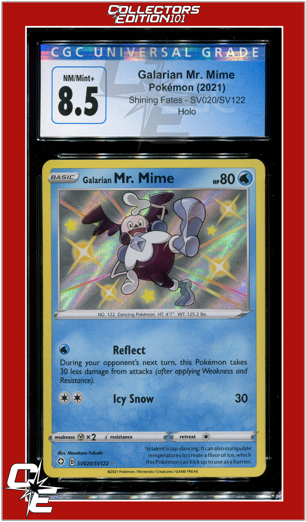 Shining Fates SV020 Galarian Mr. Mime Holo CGC 8.5