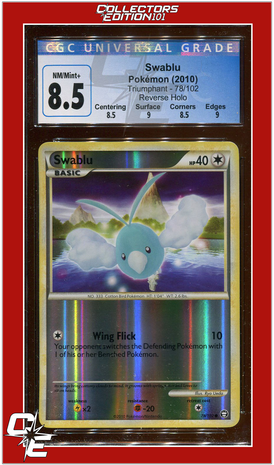 Triumphant Swablu Reverse Holo 78/102 CGC 8.5 - Subgrades