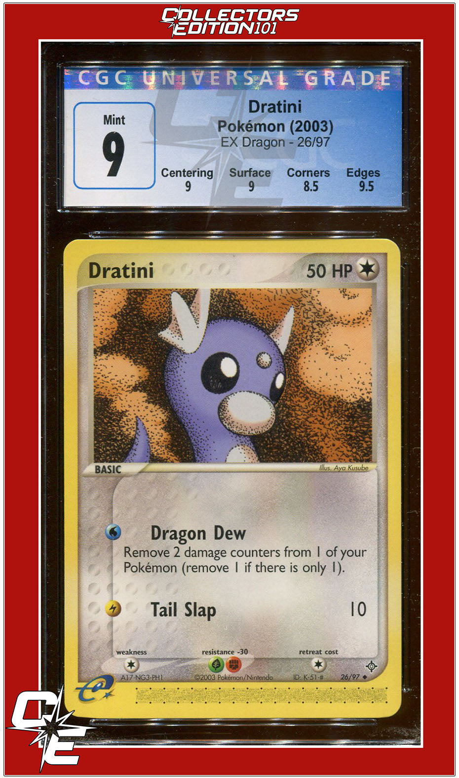 EX Dragon Dratini 26/97 CGC 9 - Subgrades