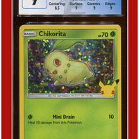 McDonald's Collection 2021 Chikorita Confetti Holo 2/25 CGC 9 - Subgrades