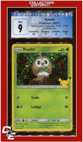 McDonald's Collection 2021 Rowlet Confetti Holo 7/25 CGC 9 - Subgrades
