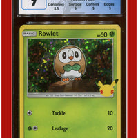 McDonald's Collection 2021 Rowlet Confetti Holo 7/25 CGC 9 - Subgrades