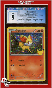 McDonald's Collection 2021 Fennekin Confetti Holo 14 CGC 9 - Subgrades