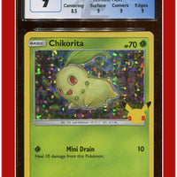 McDonald's Collection 2021 Chikorita Confetti Holo 2/25 CGC 9 - Subgrades