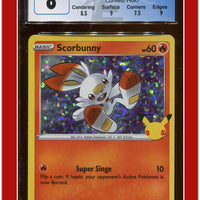 McDonald's Collection 2021 Scorbunny Confetti Holo 16/25 CGC 8 - Subgrades