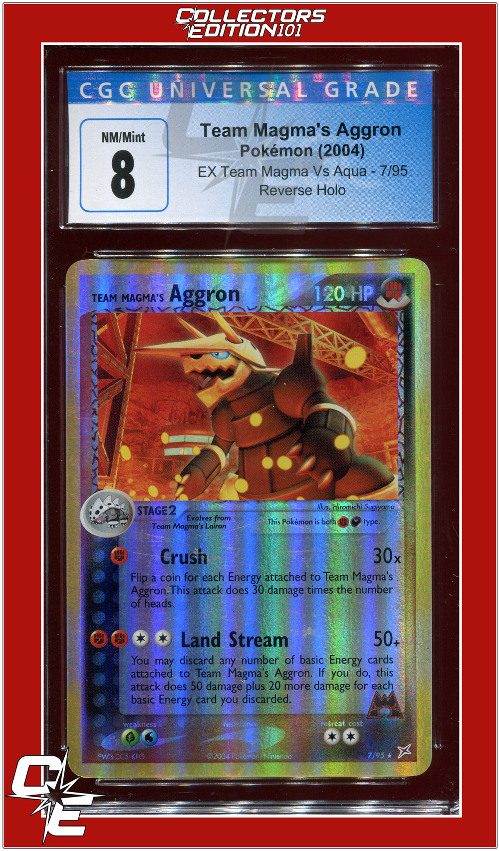 EX Team Magma vs Team Aqua 7 Team Magma's Aggron Reverse Holo CGC 8