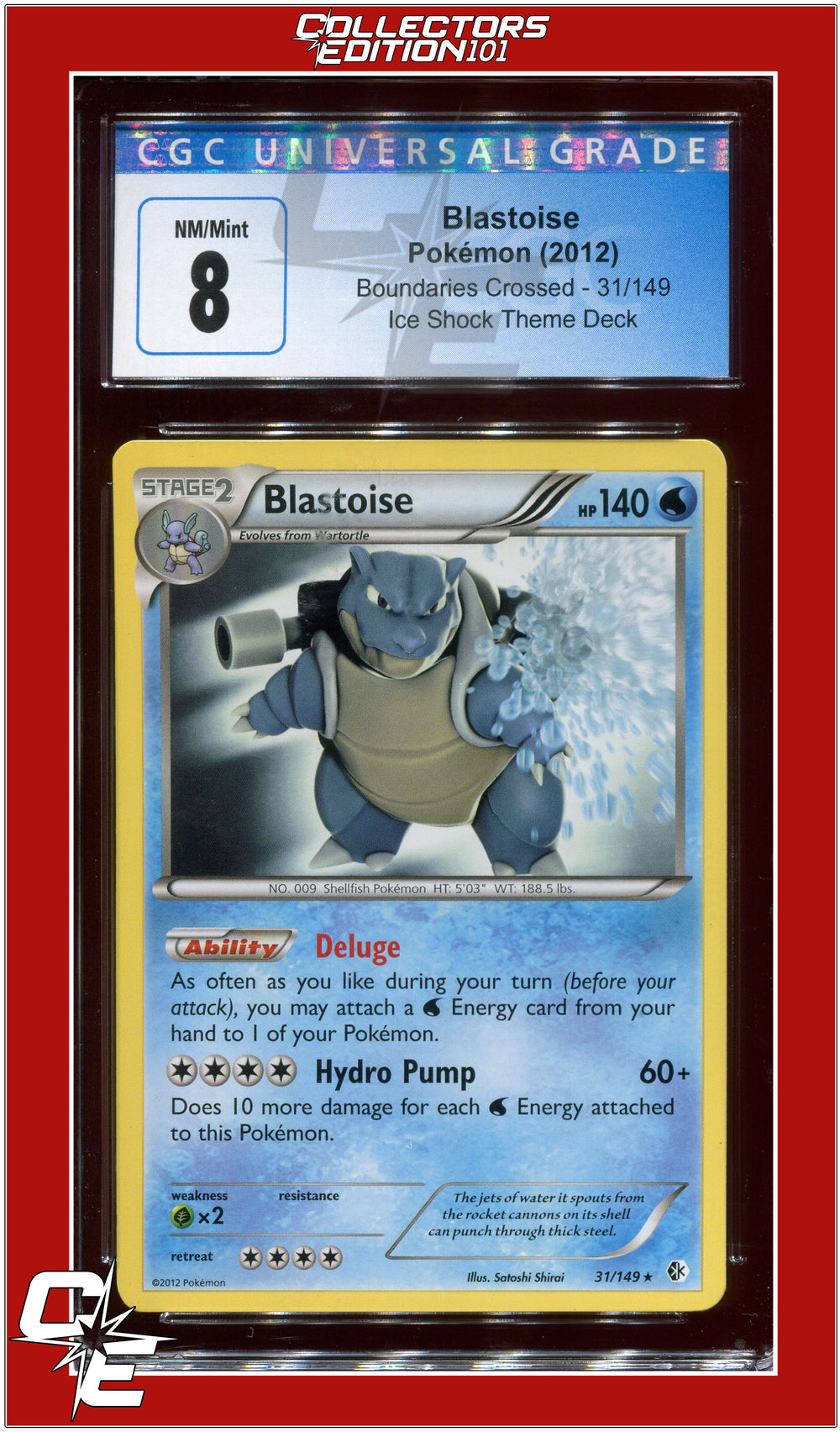 Boundaries Crossed Blastoise Theme Deck 31/149 CGC 8