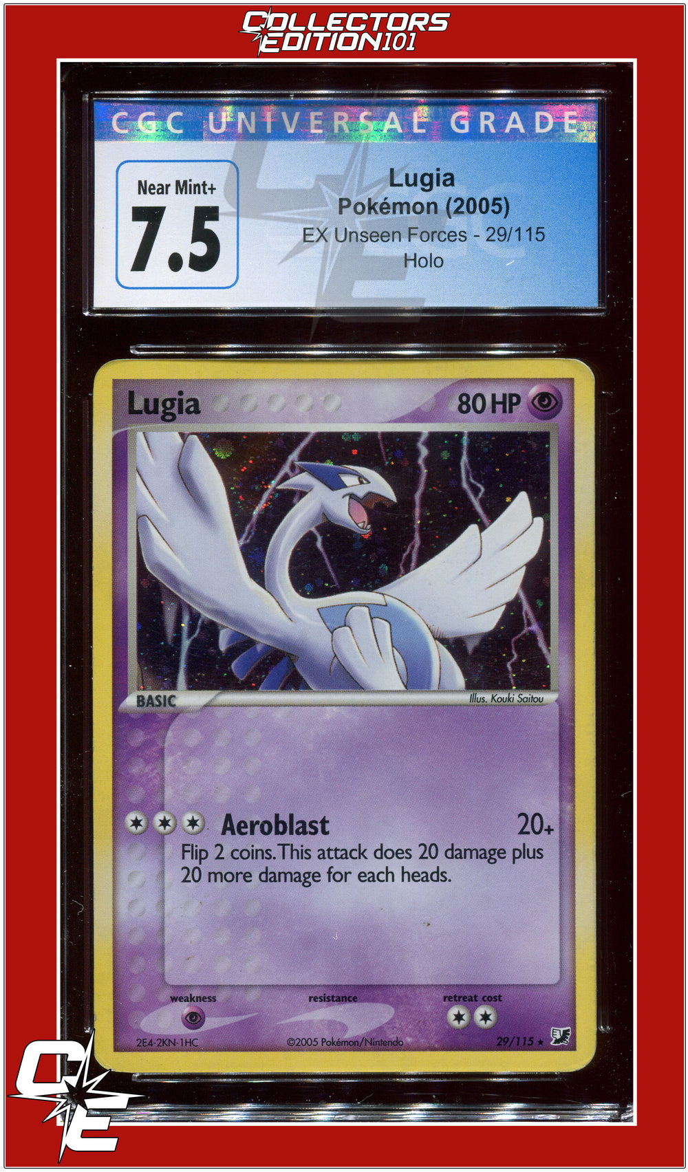 EX Unseen Forces Lugia Holo 29/115 CGC 7.5