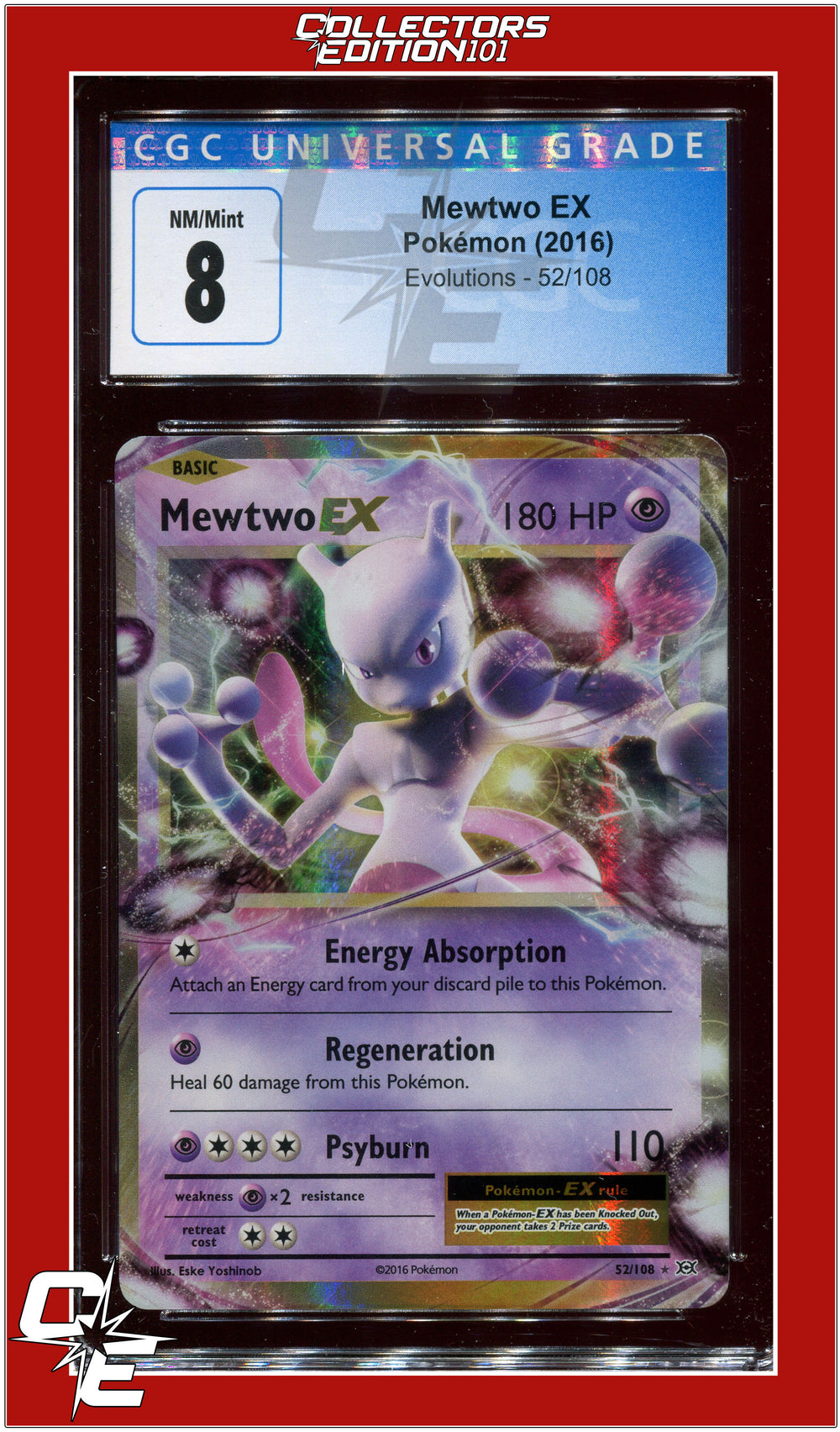 Evolutions Mewtwo EX 52/108 CGC 8