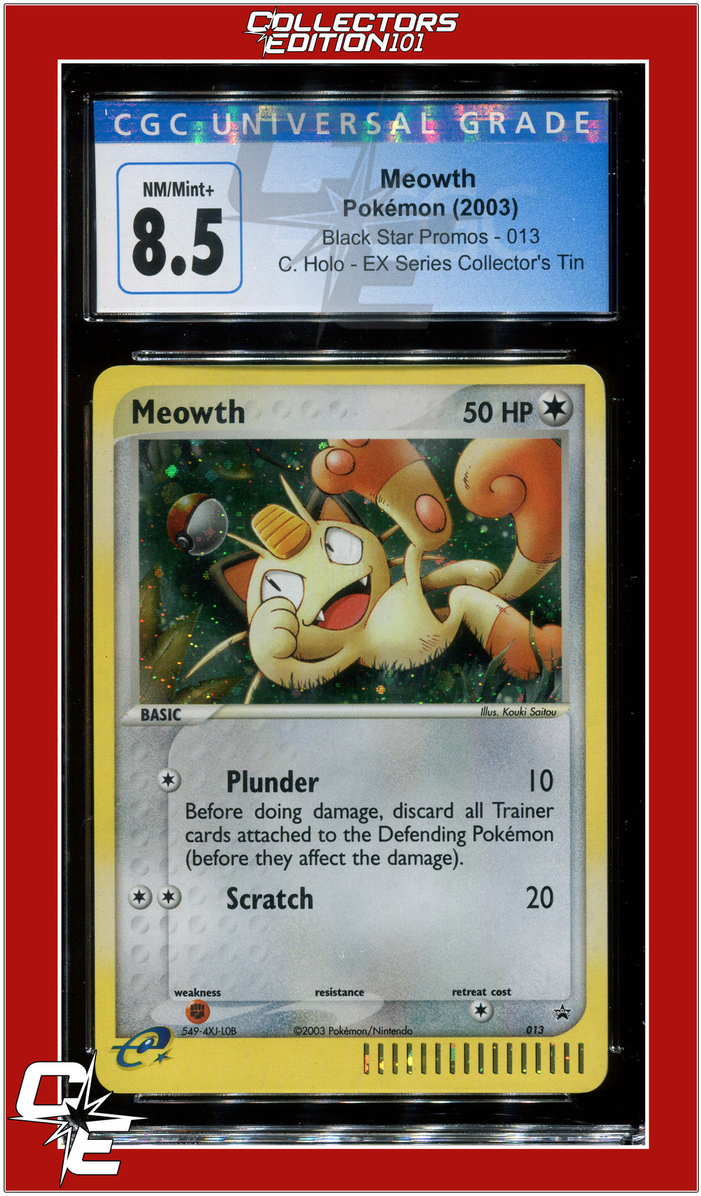 Black Star Promo Meowth Cosmos Holo 013 CGC 8.5